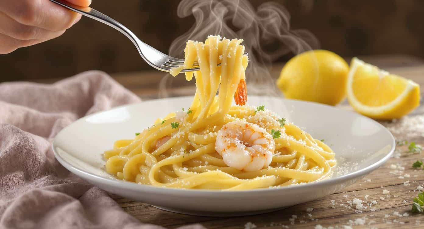 15-Minute Garlic Shrimp Pasta